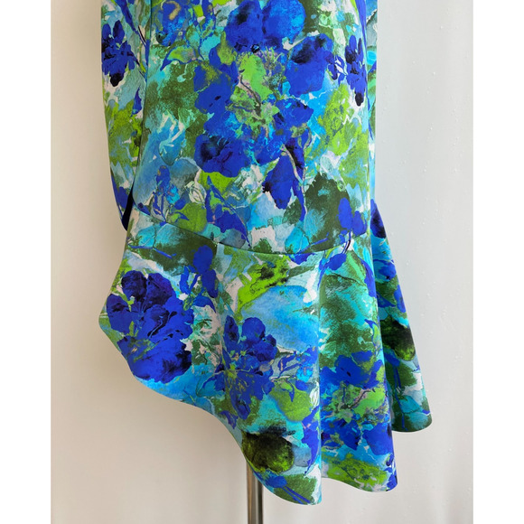 Chiara Boni La Petite Robe Dilone Floral Ruffle Mid Length Dress Size 42, US 6 - Picture 5 of 12